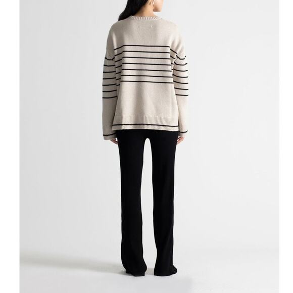 Maria McManus Heavy Gauge Oversized Crew Sweater Small Crema Black NWT$990 - Picture 3 of 16